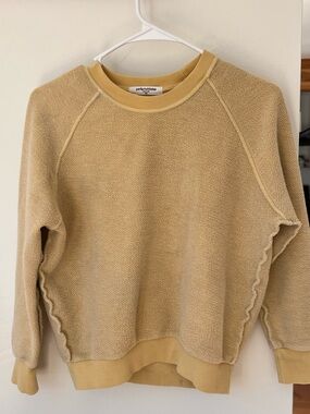 perfectwhitetee Ziggy Reverse Fleece Crew Neck Sweatshirt in Honeycomb Small